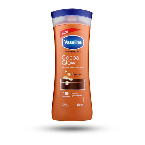 لوسیون بدن وازلین مدل cocoa glow حجم ۴۰۰ میل