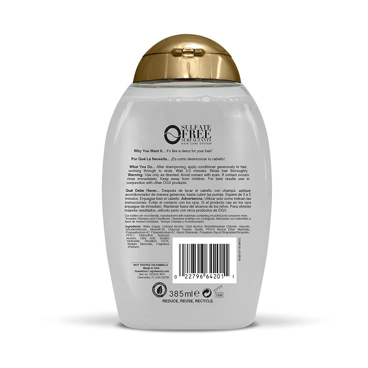 نرم کننده موی شارکل او جی ایکس Ogx Charcoal Detox حجم 385 میلی لیتر
