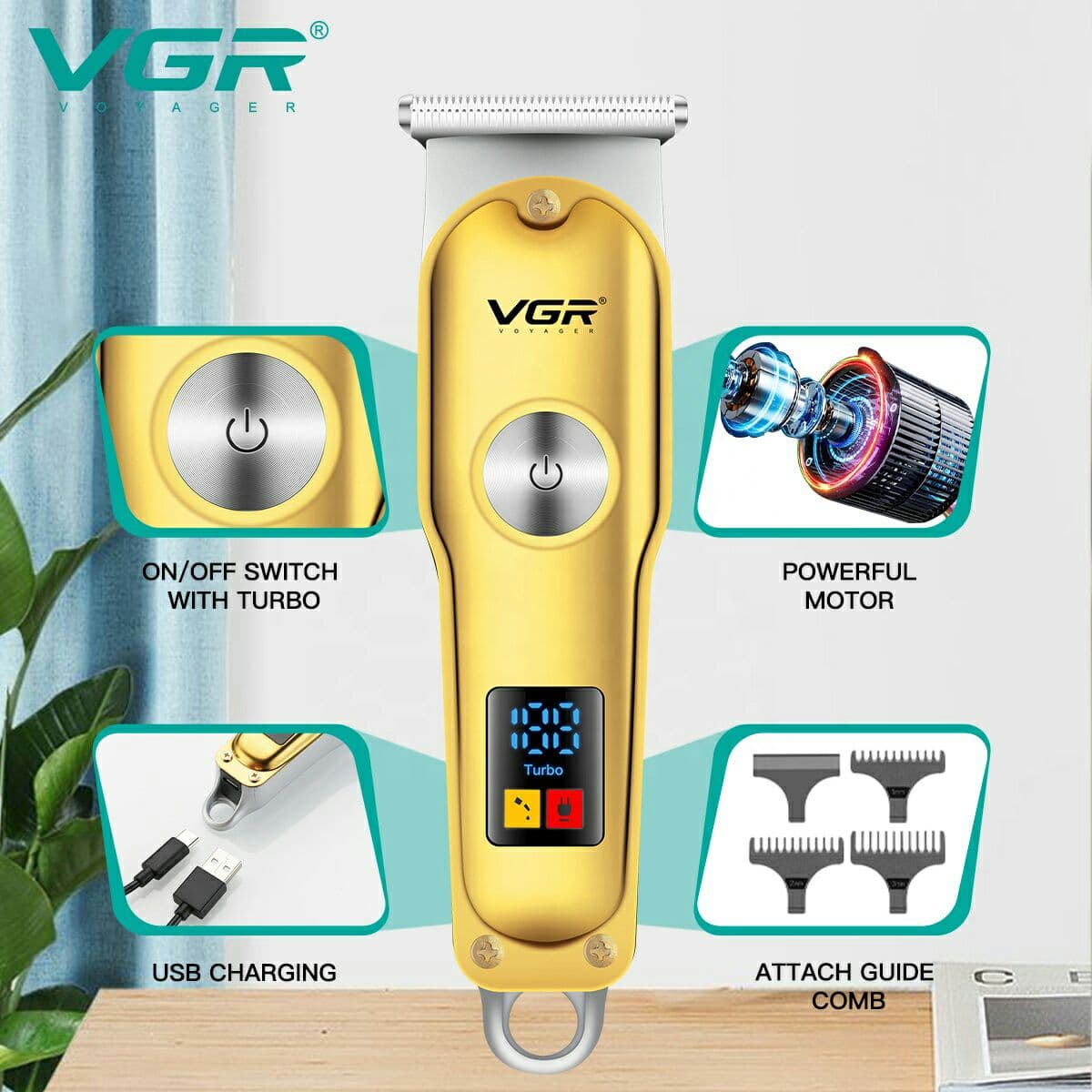 ماشین اصلاح و خط زن حرفه ای وی جی آر مدل V-290