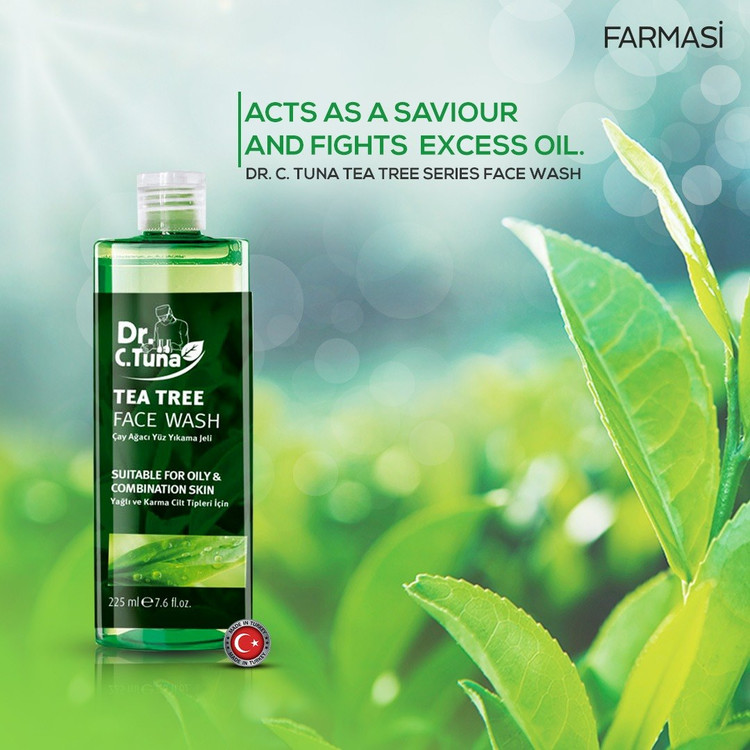 ژل شوینده صورت مناسب برای پوست های چرب و مستعد جوش حاوی عصاره درخت چای حجم 225 میل فارماسی