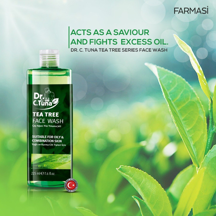 ژل شوینده صورت مناسب برای پوست های چرب و مستعد جوش حاوی عصاره درخت چای حجم 225 میل فارماسی