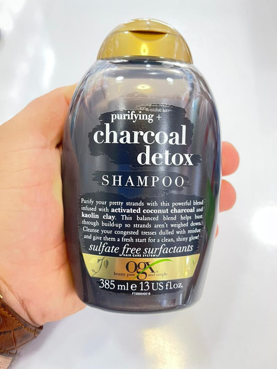 شامپو پاکسازی موی سر او جی ایکس OGX مدل زغال Charcoal detox