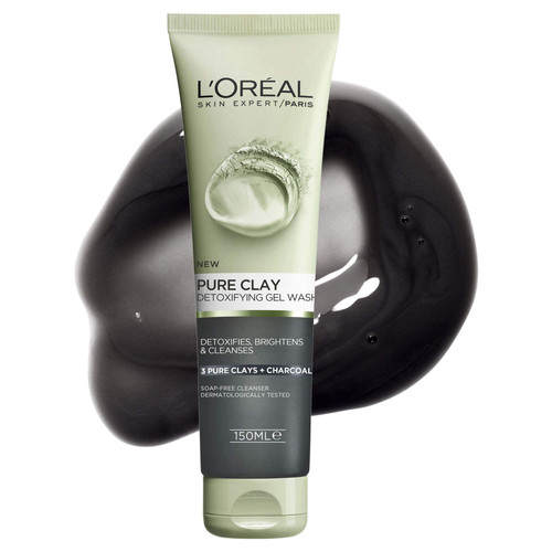 ژل شستشوی لورآل مدل خاک رس و زغال PURE CLAY DETOX GEL