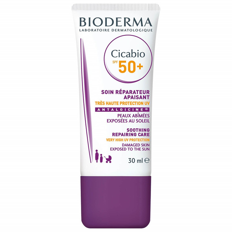 کرم ضد آفتاب ترمیم کننده بایودرما SPF+50 مدل Cicabio سیکابیو حجم 30 میل