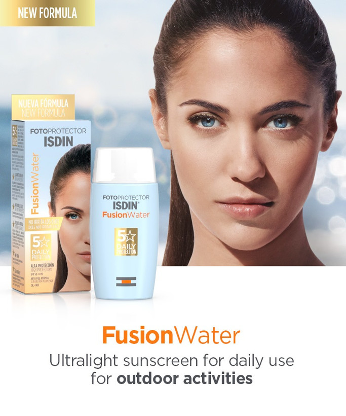 ضد آفتاب بی رنگ فیوژن واتر ایزدین SPF 50