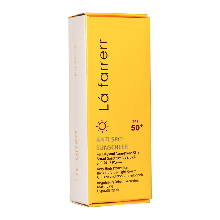کرم ضد آفتاب و ضد لک بیرنگ پوست چرب و مستعد آکنه SPF50 لافارر