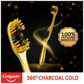 مسواک نرم ذغالی کلگیت 360 درجه گلد Colgate 360 Charcoal Gold