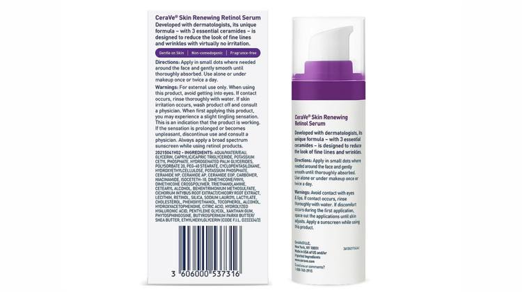 سرم رتینول ضد چروک سراوی CeraVe حجم 30 میل | بازسازی کننده پوست، حاوی هیالورونیک اسید