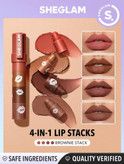 رژلب طبقه ای  MEGA LIP استکس شیگلم رنگ BROWNIE Stack