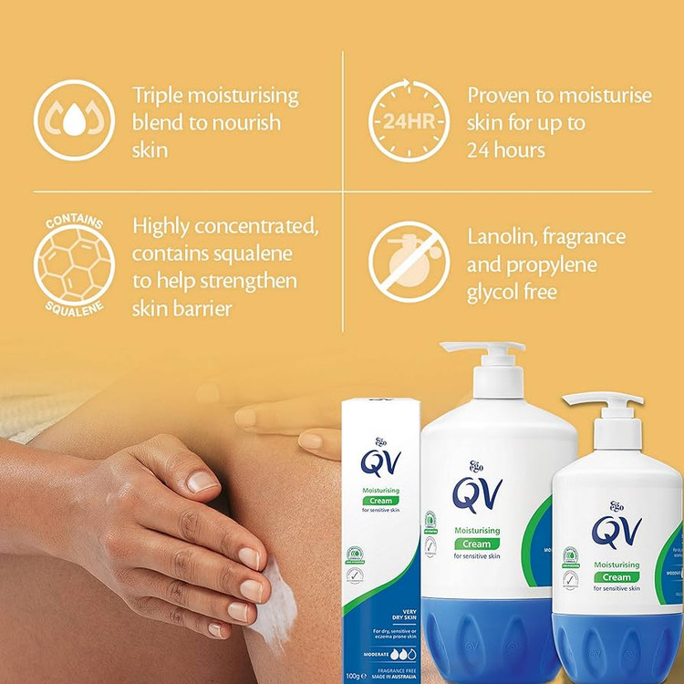 کرم مرطوب کننده پوست خشک حساس QV کیووی