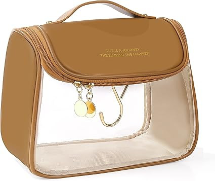 کیف لوازم آرایش واش بگ چرمی (دارای آویز)