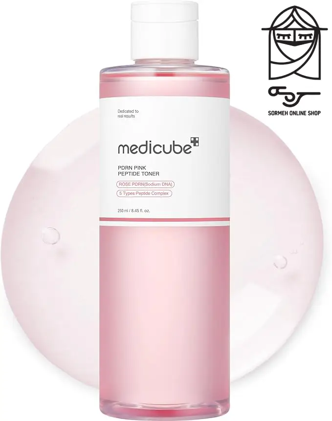 ونر پپتید صورتی مدیکیوب مدل PDRN مناسب شفاف‌سازی و جوانسازی پوست | medicube PDRN Pink Peptide Toner برای روشن‌کنندگی و آبرسانی پوست