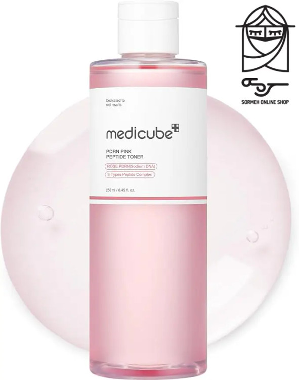 ونر پپتید صورتی مدیکیوب مدل PDRN مناسب شفافسازی و جوانسازی پوست | medicube PDRN Pink Peptide Toner برای روشنکنندگی و آبرسانی پوست