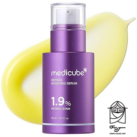 سرم رتینول NMN مدی‌کیوب Medicube برای جوانسازی پوست، کاهش چروک‌، سفت‌کردن و روشن‌کردن پوست بدون ایجاد تحریک؛ بسته‌بندی اورجینال با طراحی سفید و قرمز مناسب پوست حساس