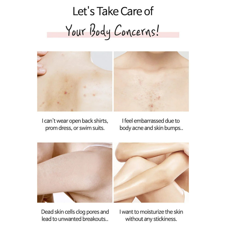 بافت اسپری لایهبردار Dr.Melaxin در حال استفاده روی پوست بدن برای حذف سلولهای مرده و روشنکنندگی