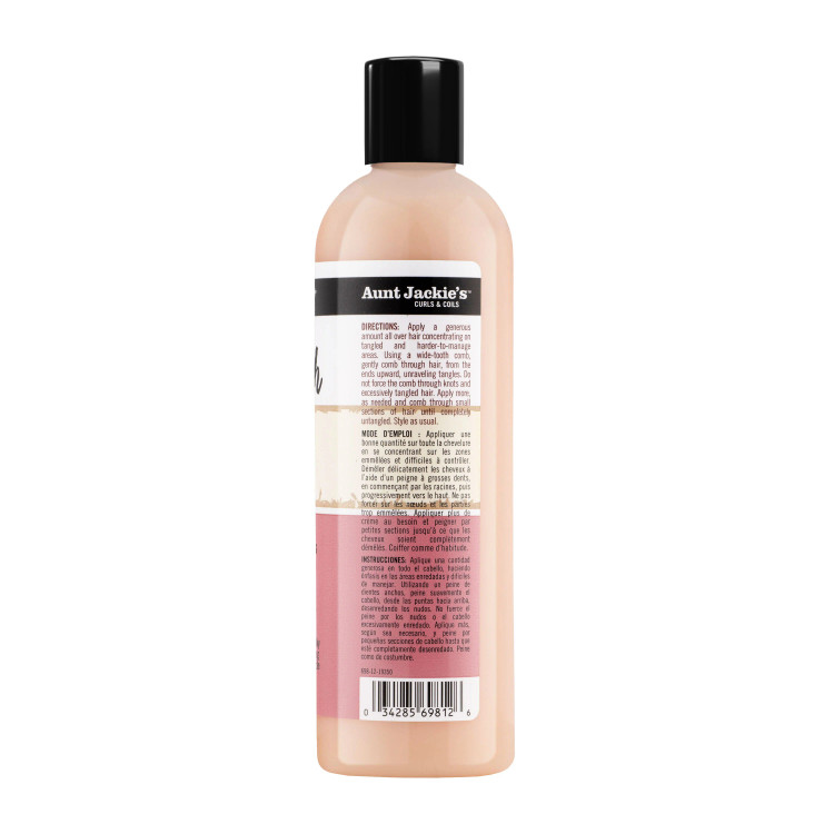 مشخصات و ترکیبات Detangler موی سر Aunt Jackie’s غنی شده با کره شی و فاقد پارابن.