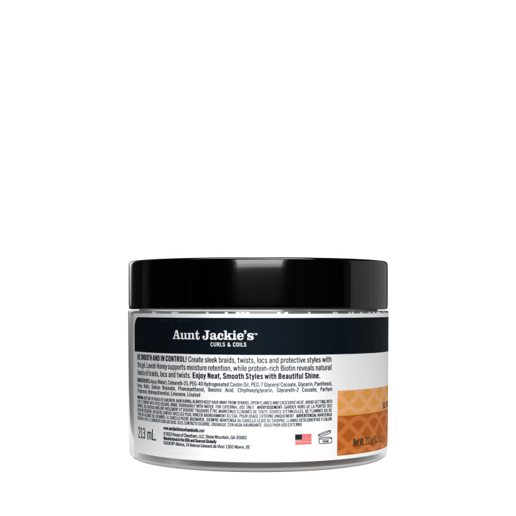 مشخصات ژل فیکساتور مو Aunt Jackie’s بدون سولفات و پارابن غنی شده با روغن آووکادو.