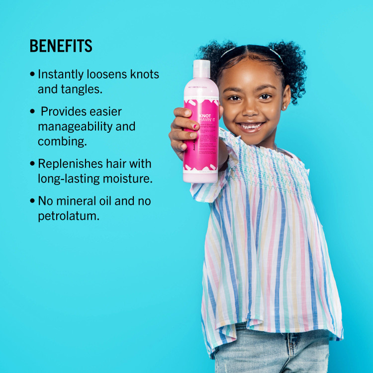 شانه پذیری آسان موی فر کودک با کرم Knot Havin’ It آنت جکی بدون درد و کشیدگی.