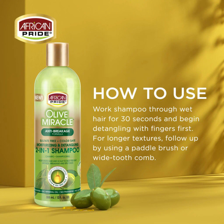 تاثیر شامپو ضد شکستگی African Pride Olive Miracle روی موهای آسیب دیده