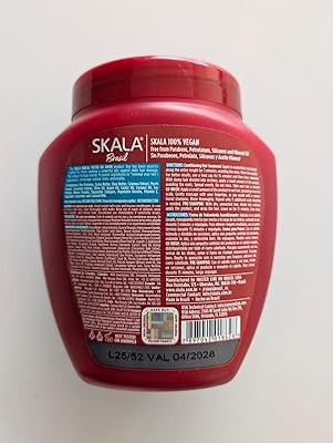 ترکیبات ماسک موی اسکالا صورتی حاوی دی پانتنول، پروتئین برنج و کره کاکائو.