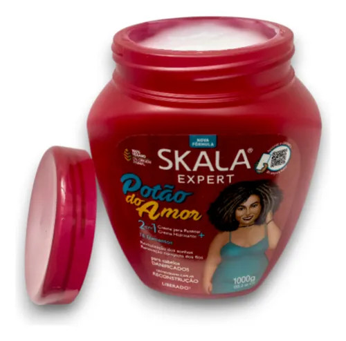 استفاده از کرم موی Skala Potao do Amor به عنوان کوواش و نرم کننده عمیق.