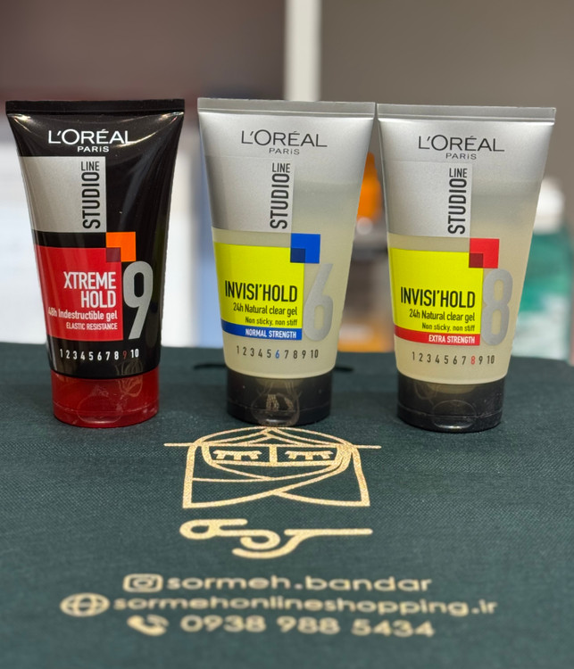 نمای نزدیک ژل مو برند Loreal سری استودیو لاین مناسب تثبیت مدل مو های خاص و فانتزی