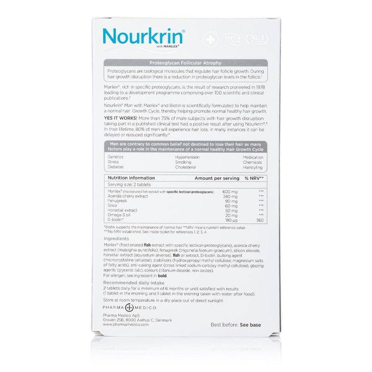 جعبه قرص تقویت موی آقایان Pharma Medico Nourkrin اورجینال